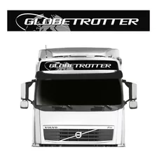 Faixa Globetrotter Volvo Fh Nh Fm Adesivo Teto Preto E Prata