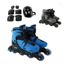 Patins Infantil 4 Rodas Com Regulagem 36 A 39 + Kit Proteção