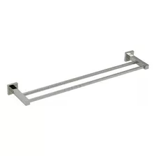 Porta Toalha Rosto Toalheiro Barra Dupla Inox Para Banheiro De Parede Lavabo Cromado Luuk Young C6948f Prateado