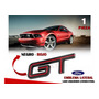 Par De Emblemas Laterales  Mustang Gt Rojo Con Cromado 