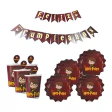 Kit Decoración Cumpleaños Harry Potter Para 12 Pax Fiesta 