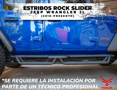 Estribos Acero Rock Slider Jeep Jl 4 Puerta 2018 En Adelante Foto 3