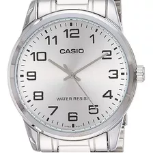 Relógio Casio Masculino Collection Prata Mtp-v001d-7budf Cor Da Correia Prateado