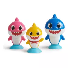 3 Mini Figuras Baby Shark Famíly Shark Brinquedo Infantil