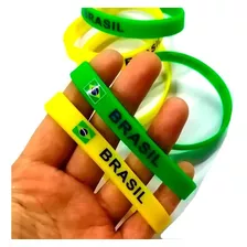 Kit 36 Pulseiras De Silicone Brasil Copa Patriota Revenda