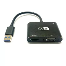 Usb 3.0 Para Vga+hdmi Conversor Adaptador Hd 1080p Computado