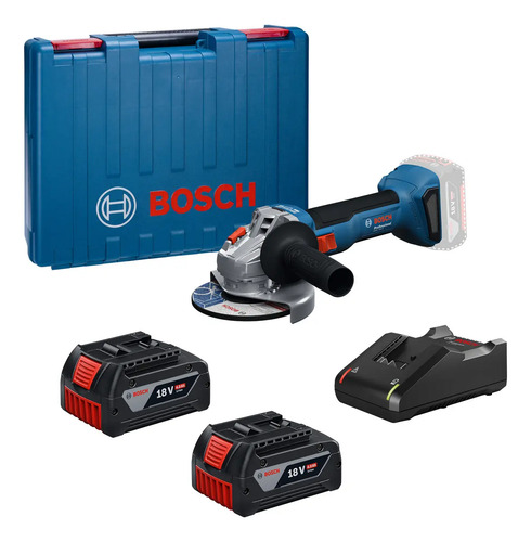 Amoladora Angular Inalambrica Bosch Gws 8 Con Maletin Y 2 Baterías 4.0 Ah