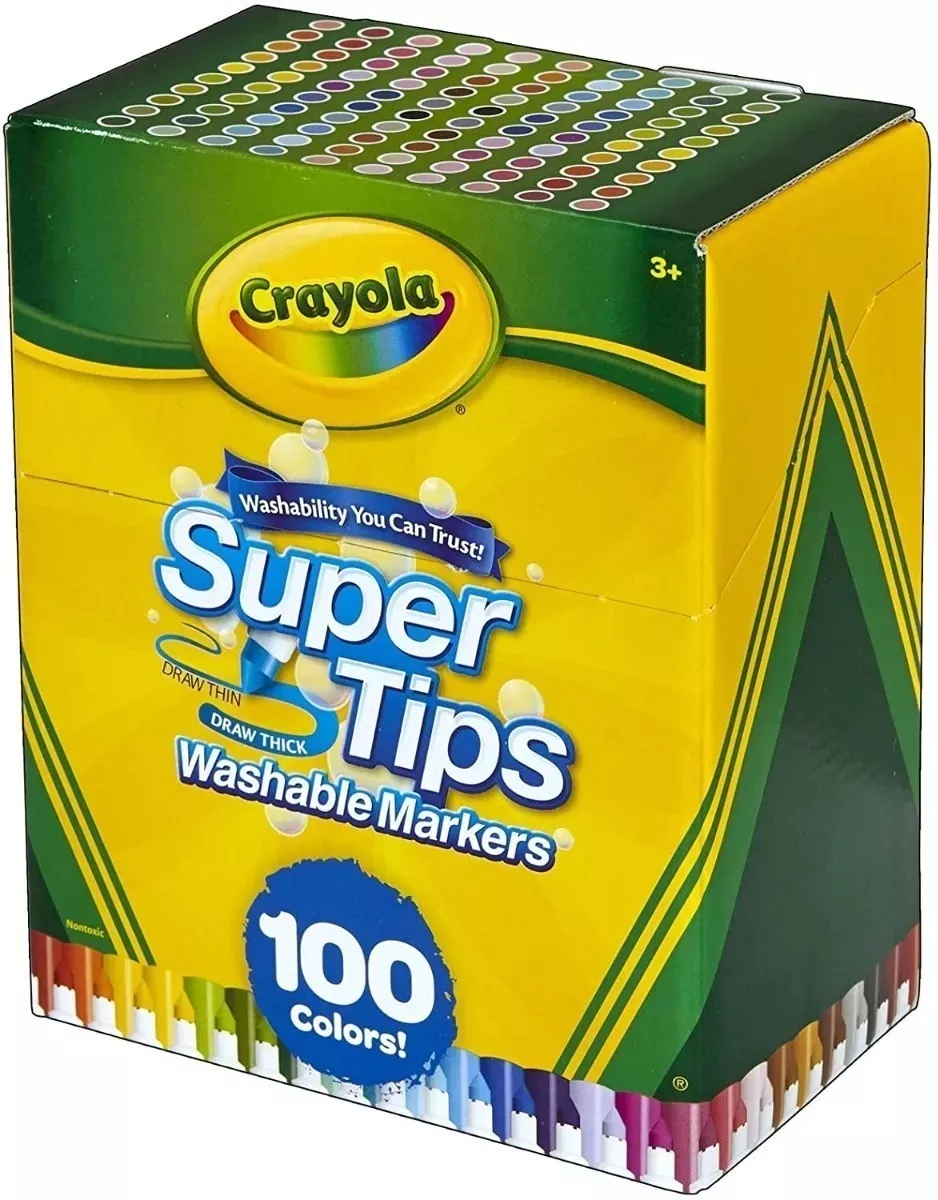 Crayola Supertips 100 Plumones Lavables - Niños Y Jóvenes