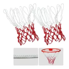 Malla X 2 Aro Baloncesto Red Nylon Basketball Blanca / Roja