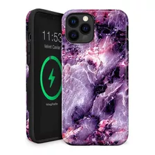 Diseñado Para 13 Pro Case Purple Marble Probado Contr...