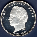 Moneda De Plata Bicentenario Del Nacimiento De JosÃ© A. Paez