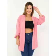 Blazer Cardigam Saída De Praia Curto Kimono Camisa Luxo Moda