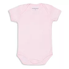 Body Bebe Rosa Curto Malha Ribana 100% Algodão