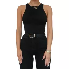 Top Crop Negro Licrado