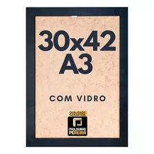 Moldura Quadros 30x42 Ou 42x30 Cm Com Vidro A3 - 1ª Linha