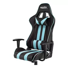Cadeira Gamer Moob Nitro Reclinável 180º Com Almofadas Para Lombar E Pescoço E Regulagem De Altura preto/azul