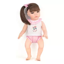Mini Boneca Bebe Reborn 37,5cm Baby Silicone Pode Dar Banho 