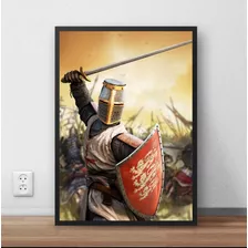 Quadro Decorativo Poster C Moldura Guerreiro Medieval P6051