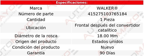 Sensor De Oxgeno Frontal Dcc Walker Camry 6 Cil 3.5l 18-21 Foto 6