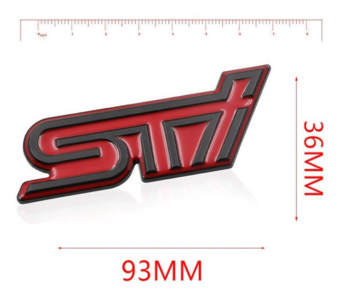 Emblema Sti Para Subaru Wrx Impreza Wrc Negro/rojo Foto 4