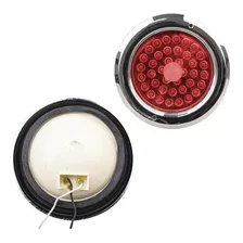 Faro Stop Redondo F 141 Cromado Con 40 Led Rojo