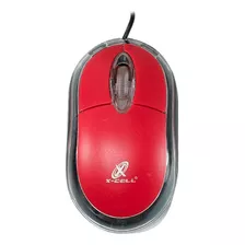 Mouse Plug & Play Ergonômico Vermelho Ótico 1000 Dpi Usb