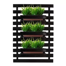 Painel Floreira Jardim Vertical 60 X 80 Cm Com 3 Cachepot ##