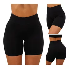 Kit 3 Shorts Feminino Suplex Cós Alto Academia Fitness