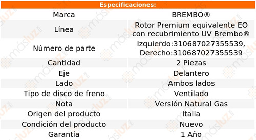 2 Discos Ventilados Del Honda Civic 13/15 Brembo Foto 2