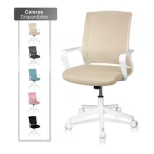 Silla Oficina Ergonómica Giratoria De Escritorio Moderna Color Beige Champagne