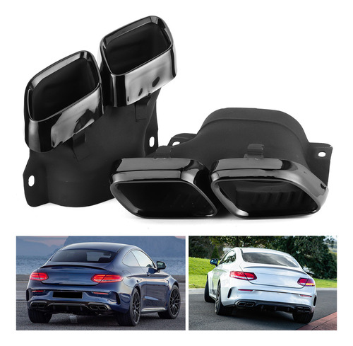 Puntas De Escape Quad Fit Para Mercedesamg C63/s W205 S205 C Foto 3