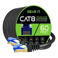 Gearit Cat8 Cable Ethernet Para Exteriores (60 Pies) A Prueb