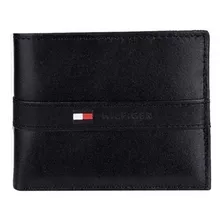 Billetera Tommy Hilfiger 31tl22x062 Color Black De Cuero - 8.9cm X 11.4cm X 1.27cm