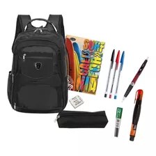 Caixa Kit Material Escolar Caderno Mochila Volta Aulas