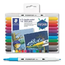 Bolígrafo De Tela - Punta Doble, 12 Colores - Staedtler