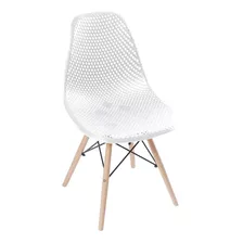 Cadeira Eames Design Colméia Eloisa Branca Off White