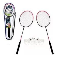 Kit Badminton Completo Com 2 Raquetes + 3 Petecas + Bolsa 