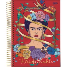 Caderno Espiral Frida Kahlo Vermelho 1 Matéria 80 Folhas