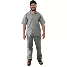 Kit Conjunto Uniforme Jaleco Camisa + Calça Brim Empresas 