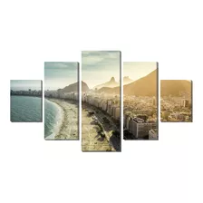 Kit Quadro Decorativo 5 Partes Mar Da Praia Frentre Predíos