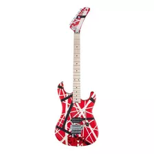 Evh Striped Series 5150, Red With Black And White Stripes.