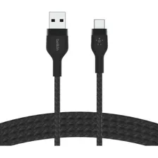 Cable Usb C Belkin Carga Rápida Mallado De 1 Metro Color Negro