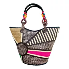 Bolso Artesanal Caña Flecha Exclusivo Colores Cartera