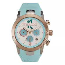 Reloj Casual Mulco Mw-3-22872-143 Lady D Color De La Correa Turquesa Color Del Bisel Plateado Color Del Fondo Blanco