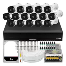 Kit Cftv Monitoramento 16 Cameras Intelbras Dvr 1016c 1 Tera