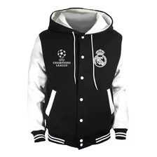 Chaqueta Universitaria Con Capucha Estampado Real Madrid 