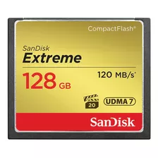 Cartão Compact Flash Sandisk Extreme 128gb - 120mb/s