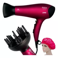 Secador De Cabelo Potente 2100w Com Difusor Com Touca Cetim