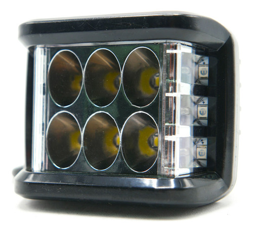 Faro Para Moto Rasen Cuadrado 6 Led Con Luz Alta, Baja Y Est Foto 7