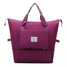 Bolsa Esportiva Mala Feminina Treino Yoga Viagem Espaçosa Cor Roxo Cor Da Correia De Ombro Roxo Desenho Do Tecido Liso